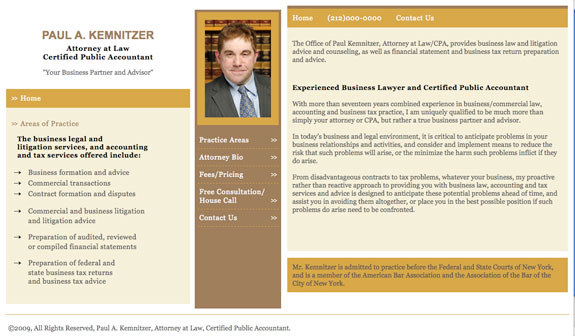 Website Design for Certified Public Accountant Lawyer